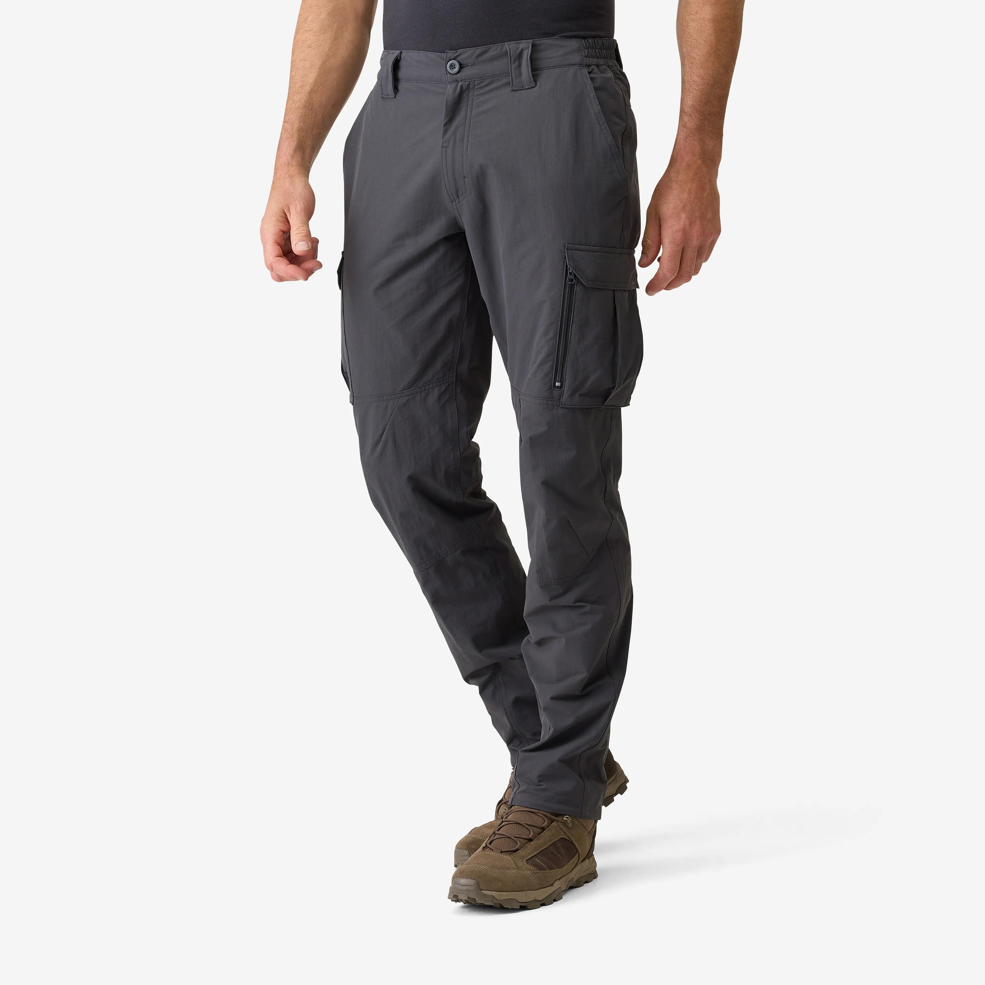 Pantalon ușor și respirant 500 Camo Gri Bărbați