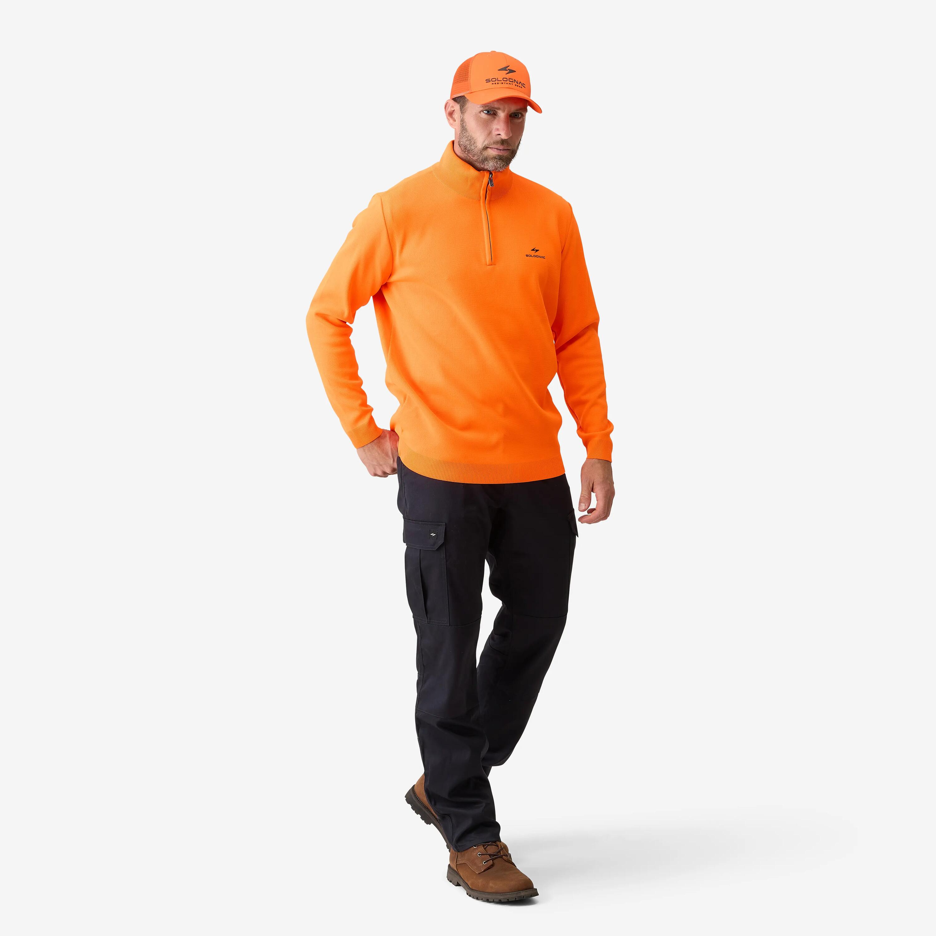 Jersey Naranja Fluorescente Cuello Alto Media Cremallera 2/4