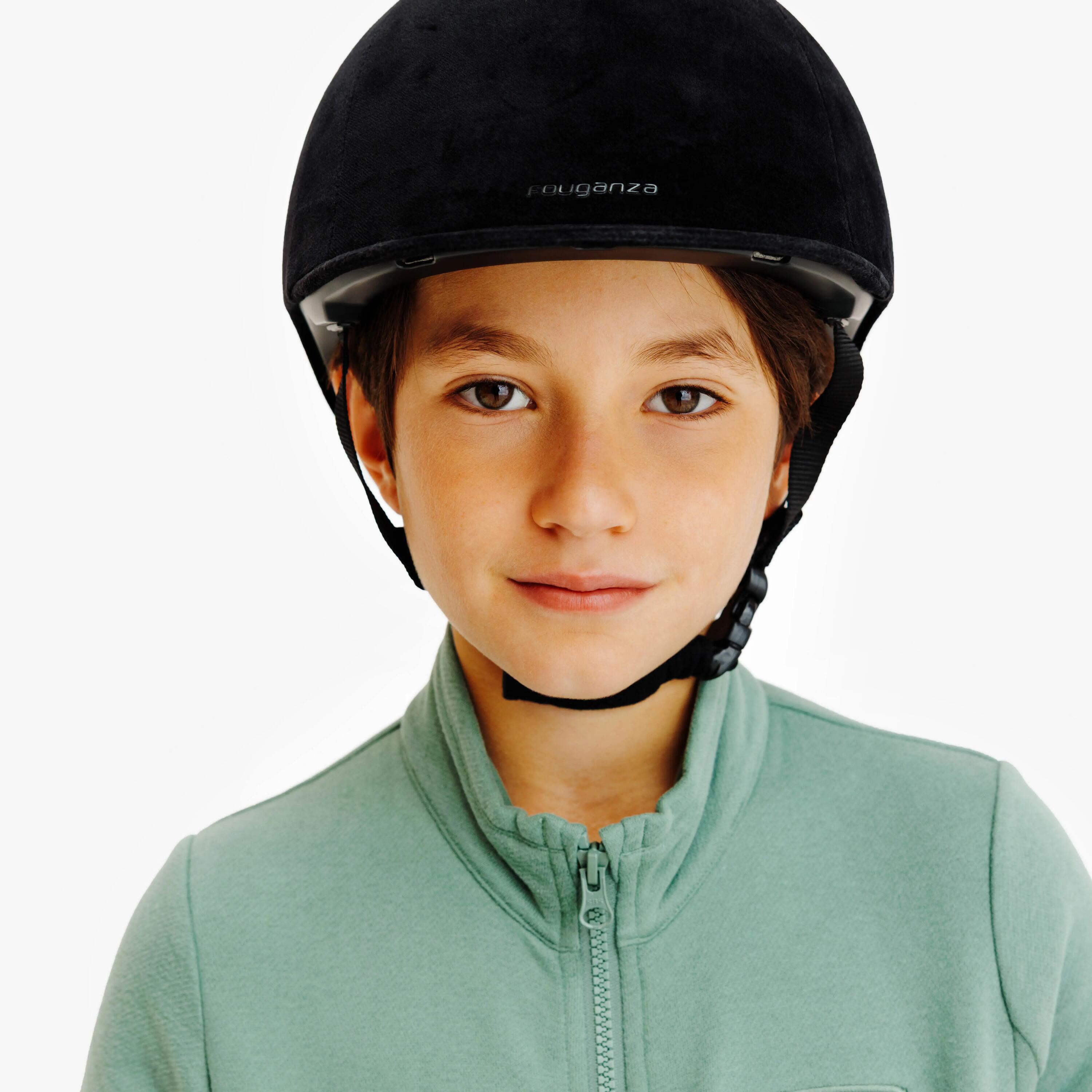 Casque équitation adulte et enfant - 140 velours noir 5/5