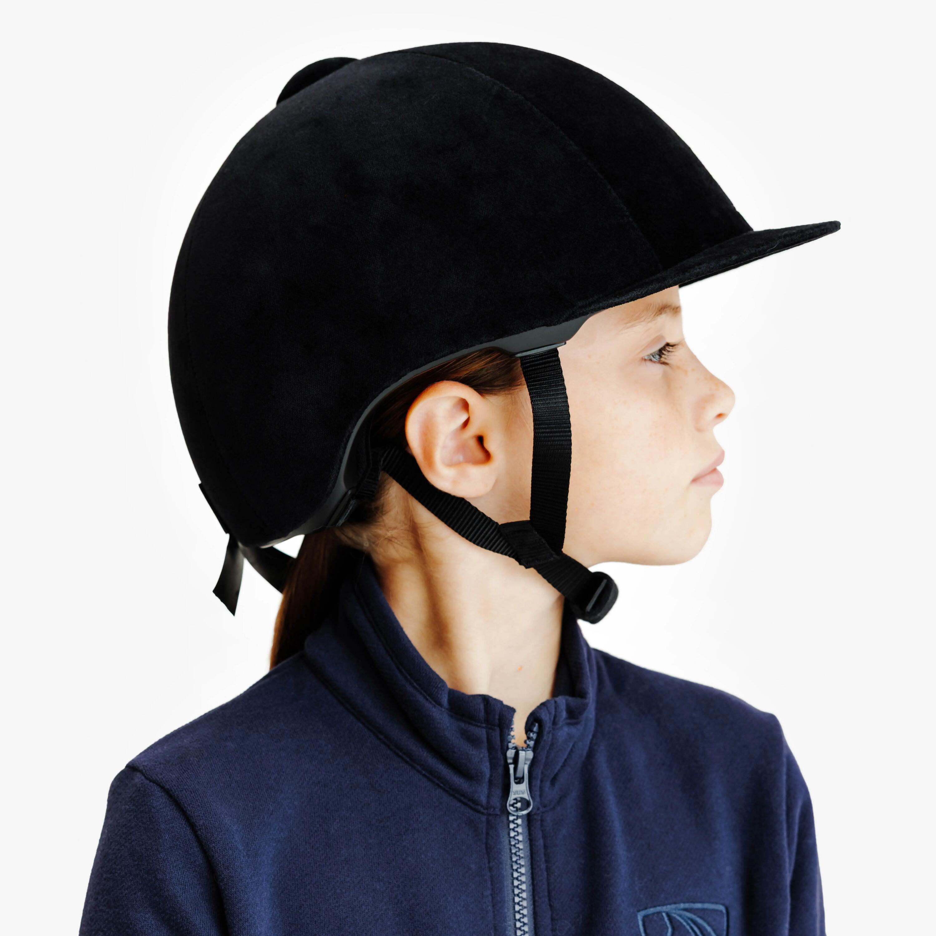 Casque équitation adulte et enfant - 140 velours noir 3/5