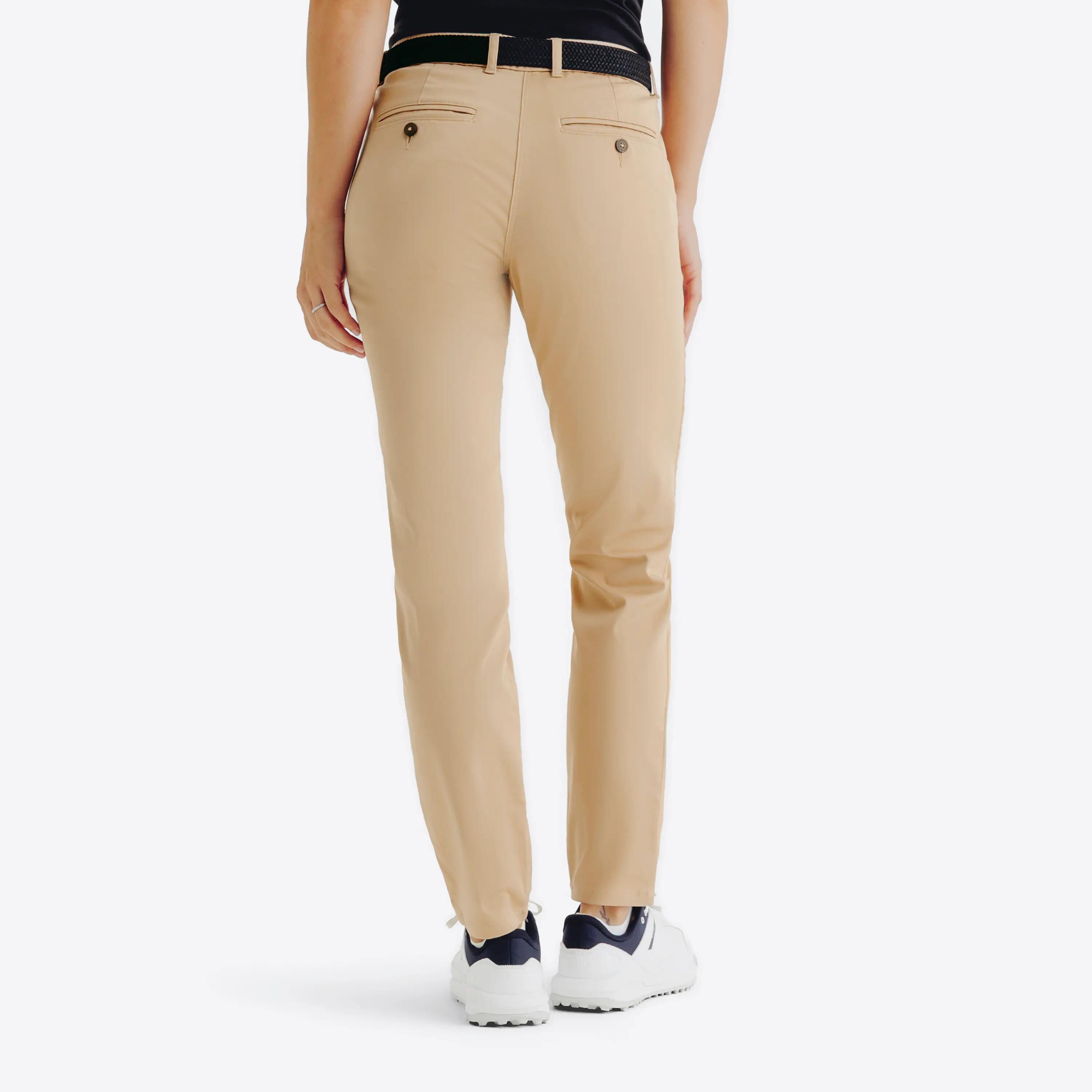 Pantalon chino de golf coton femme, MW500 beige 4/9