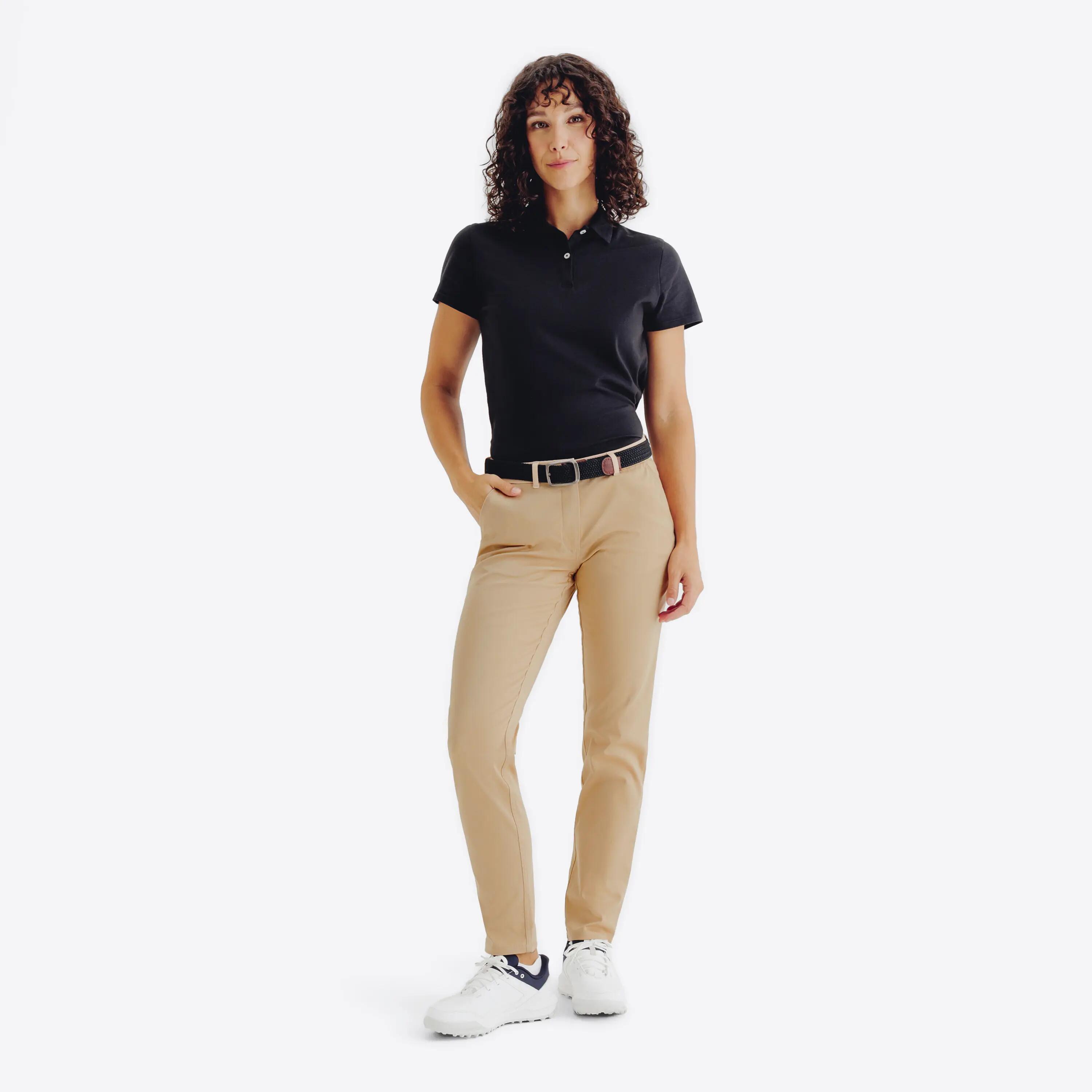 Pantalon chino de golf coton femme, MW500 beige 2/9