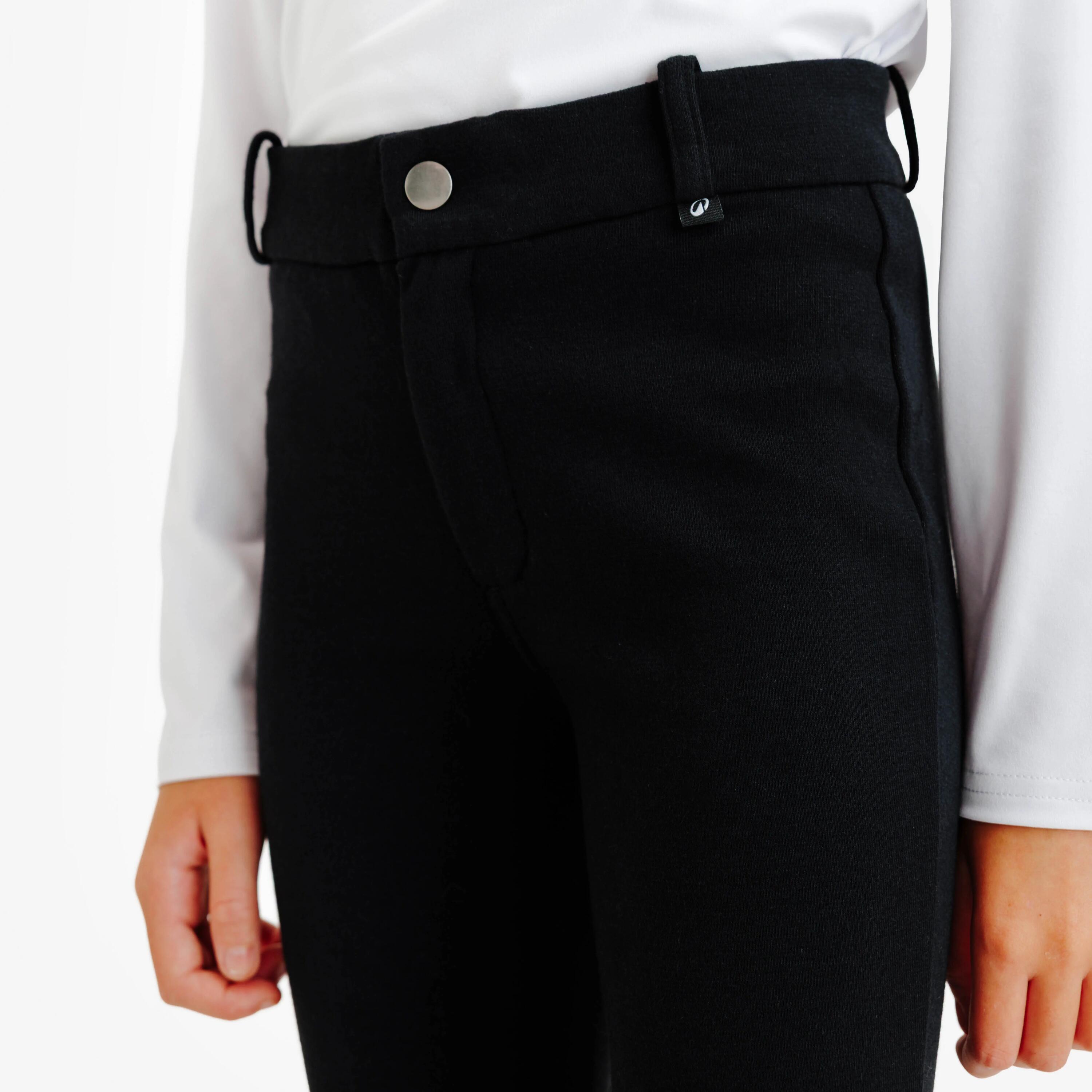 Kids' Jodhpurs Horse Riding Black - 100 Series 5/6