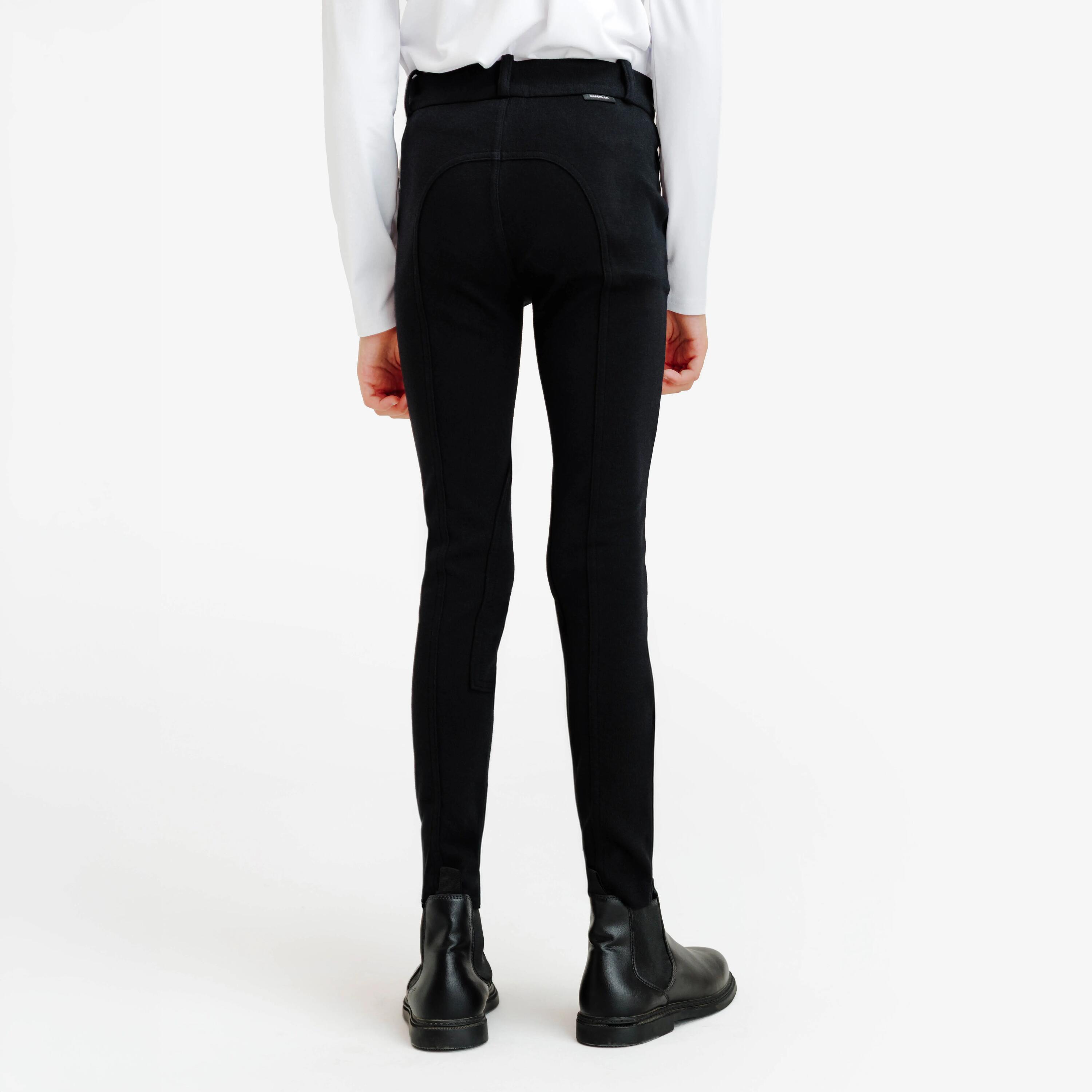 Kids' Jodhpurs Horse Riding Black - 100 Series 3/6