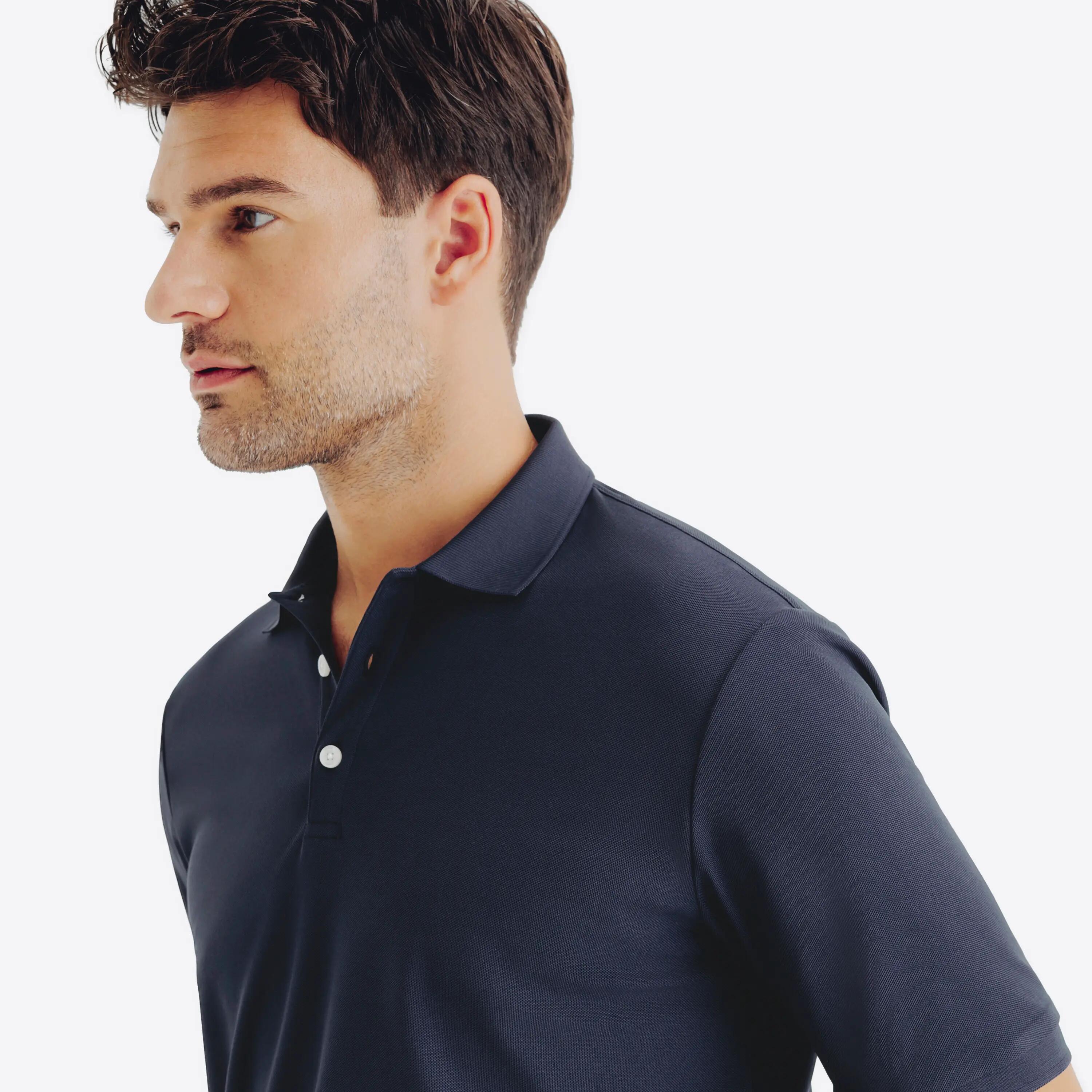 Polo de golf manga corta hombre, WW500 azul marino 3/7