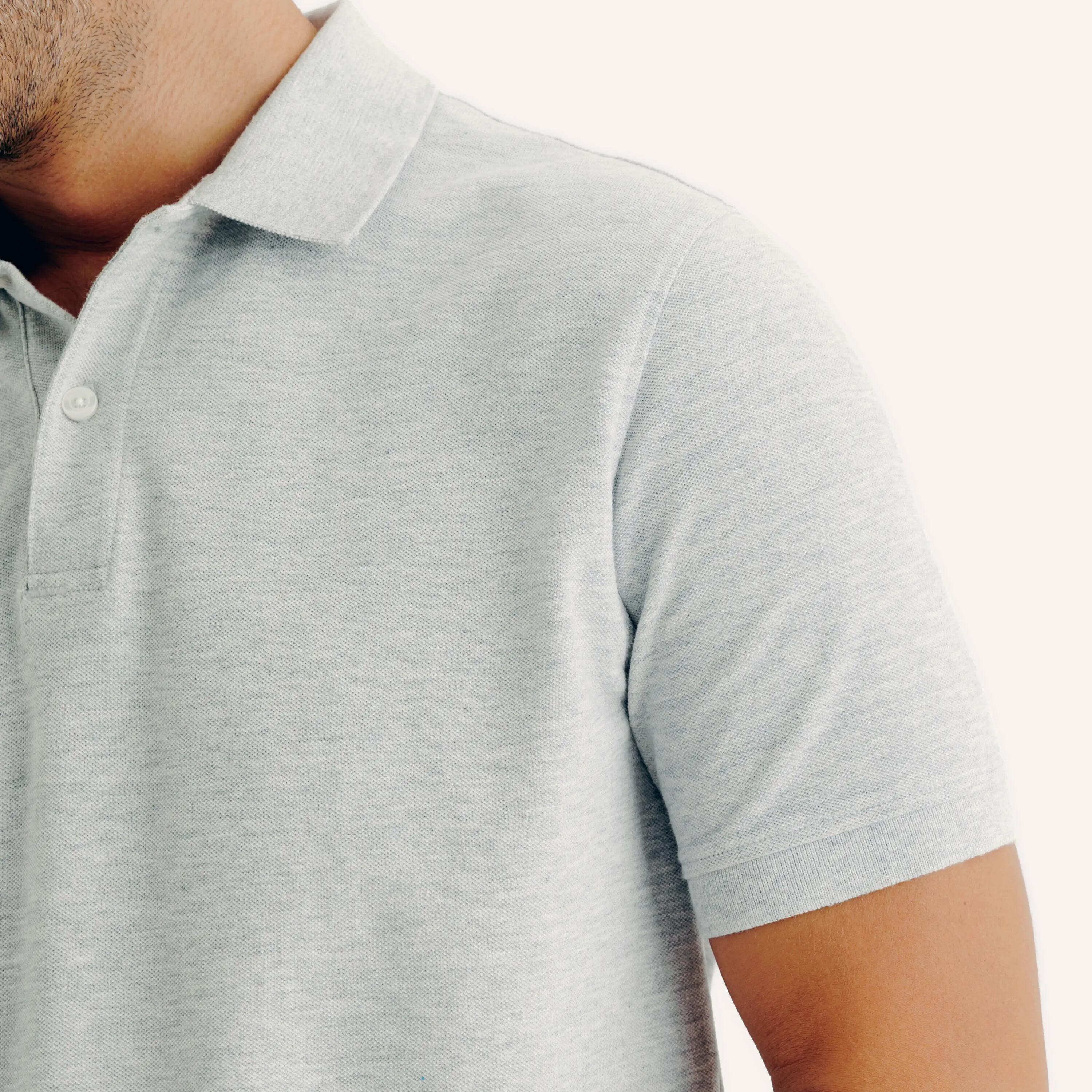 Polo de golf de algodón y poliéster manga corta Hombre, MW500 gris claro 5/6