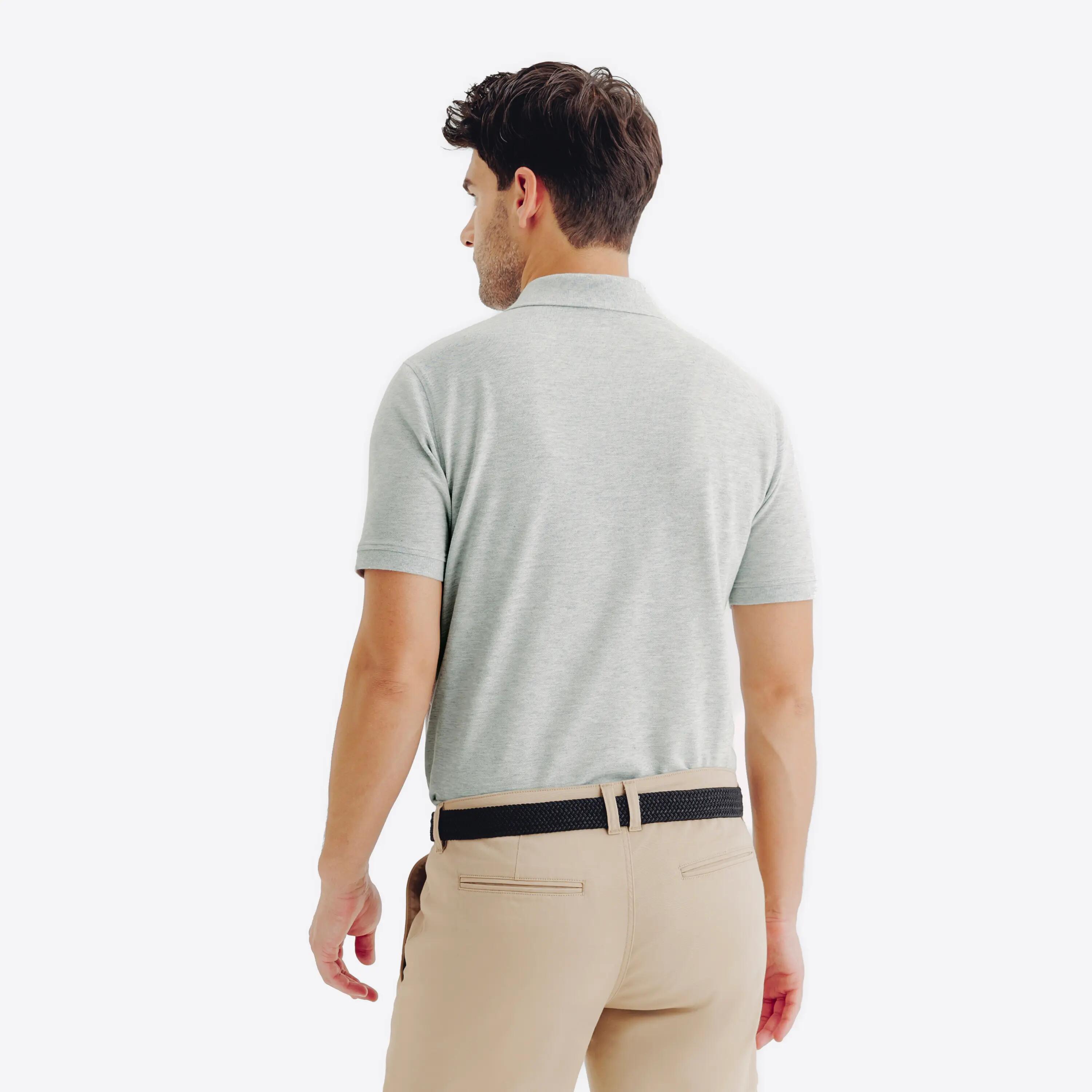 Polo de golf de algodón y poliéster manga corta Hombre, MW500 gris claro 4/6