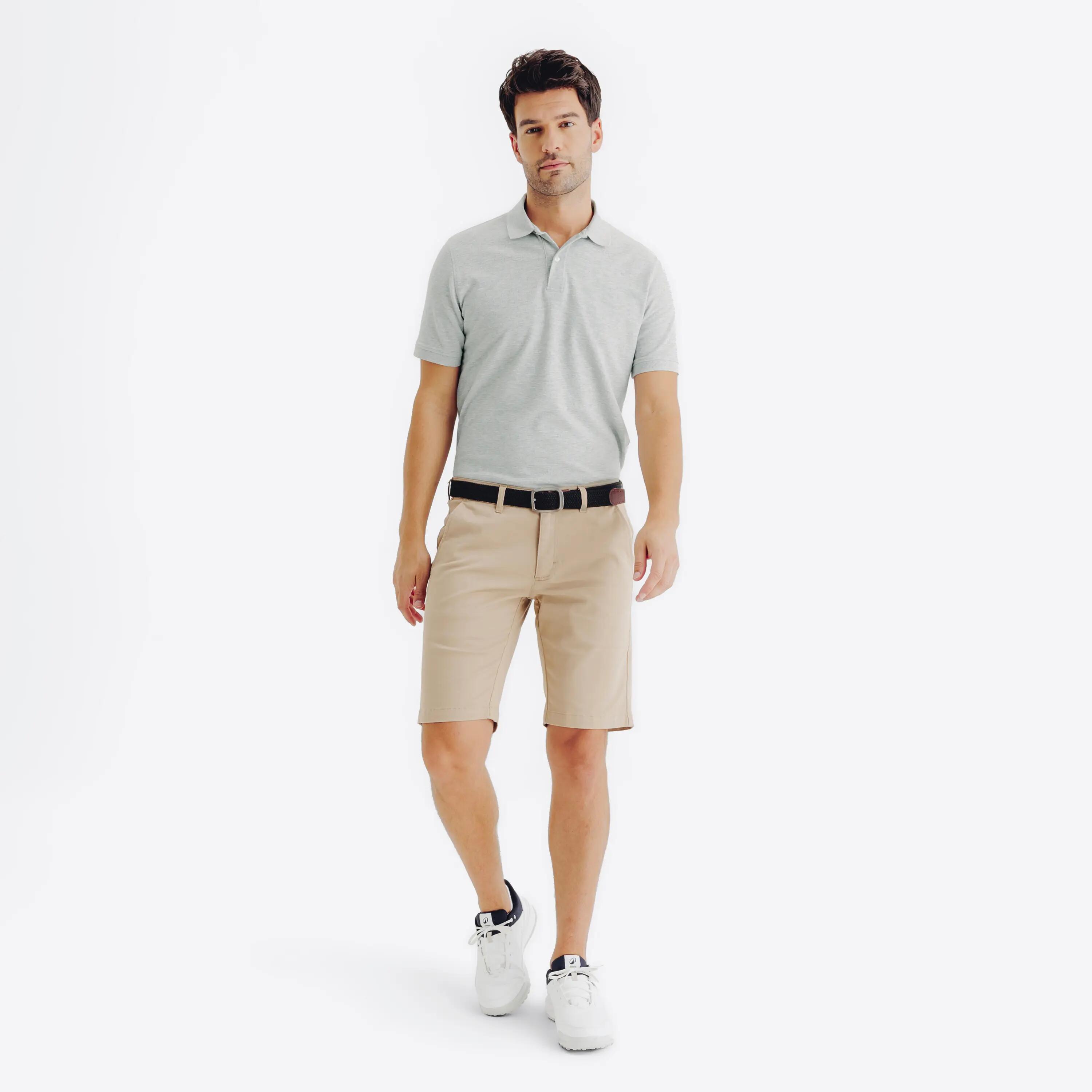 Polo de golf de algodón y poliéster manga corta Hombre, MW500 gris claro 2/6