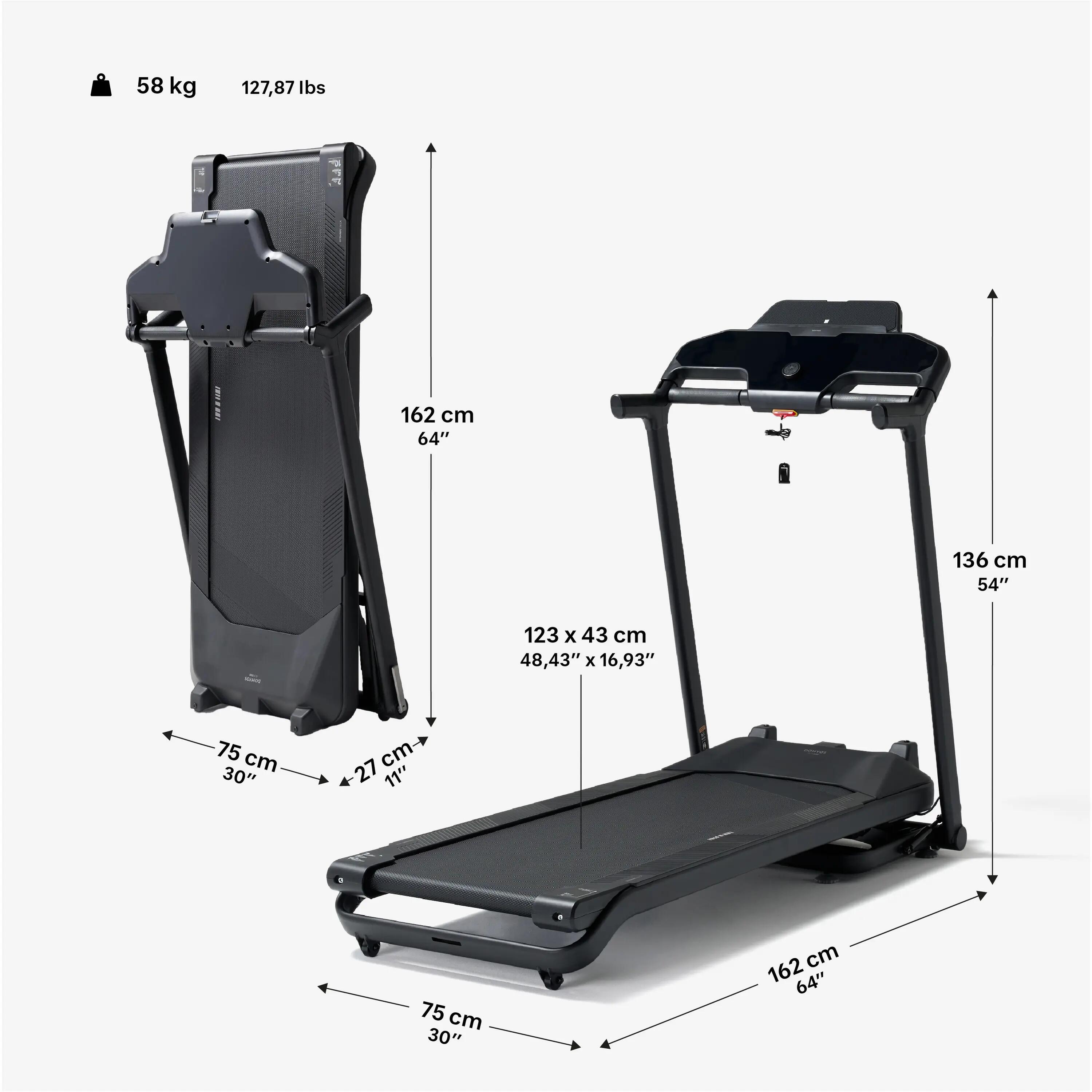 Tapis de course pliable 16km/h, RUN500 5/10