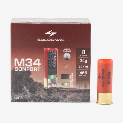 Cartouche de chasse M34G confort calibre 12/70 plomb n°8 x25