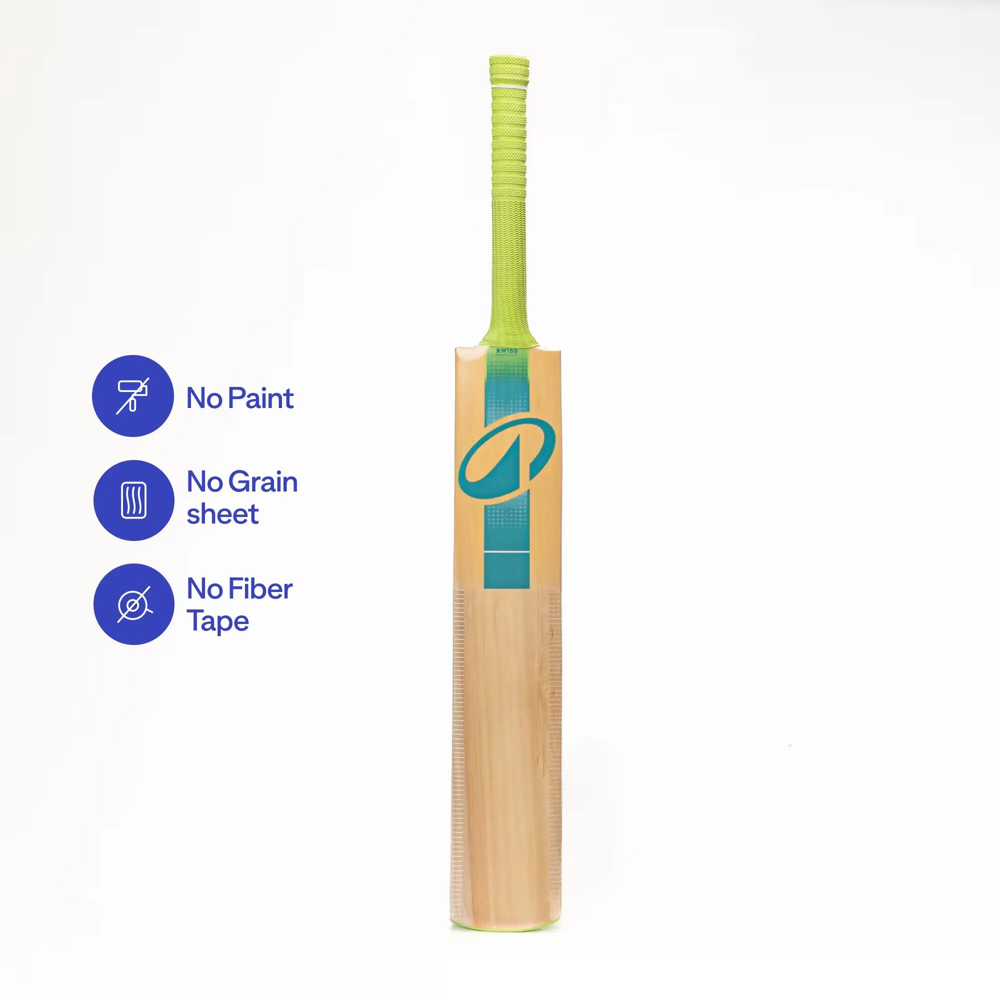 Adult Kashmir Willow Cricket Bat Size H Lightweight Leather Ball Bat KW150  -  2