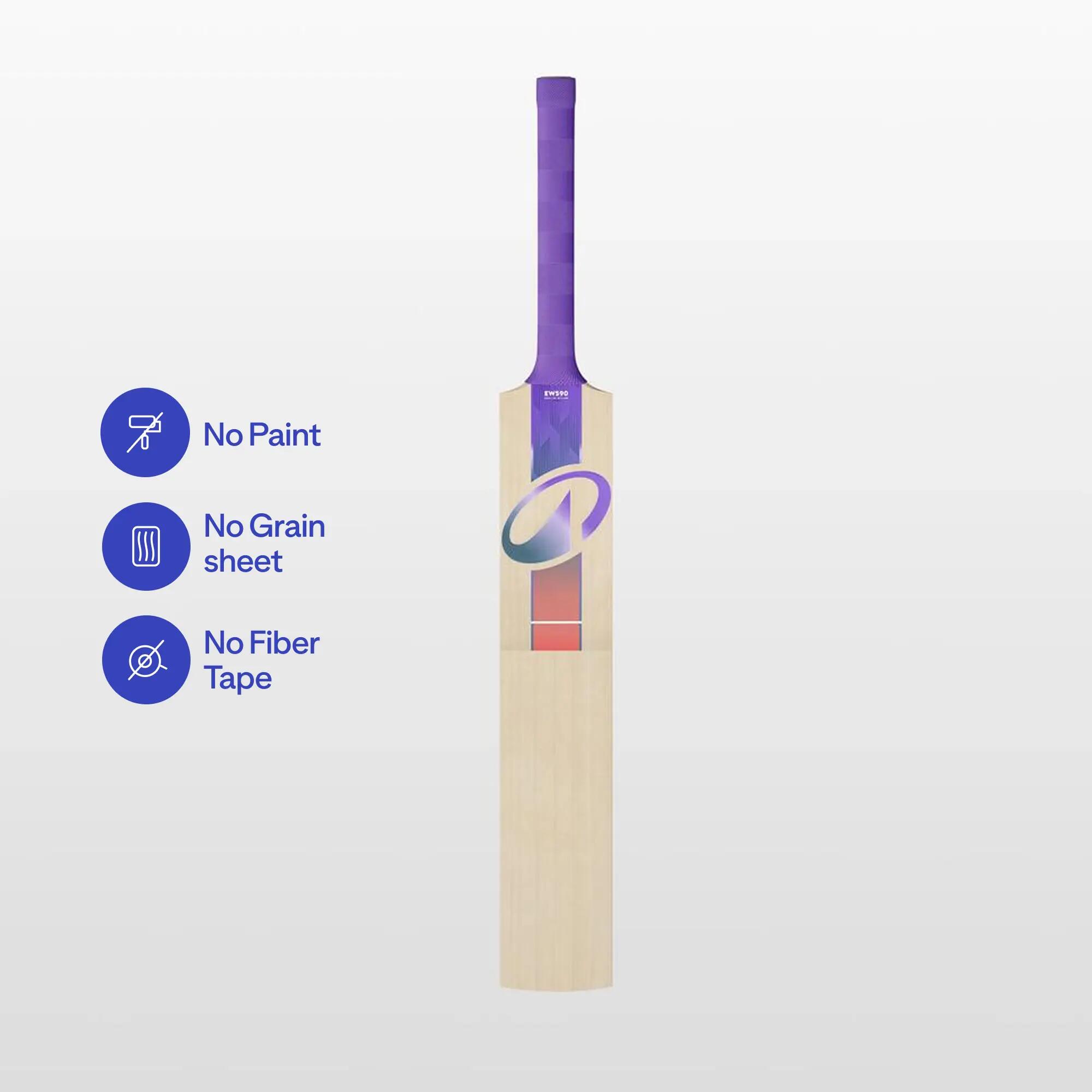 Adult English Willow Cricket Bat G4 Size SH Lightweight Leather Ball Bat with Cover EW590 DB -  2