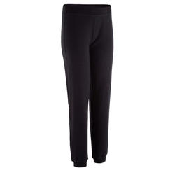 Pantalon bas resserré FIT+ regular, fitness femme, noir