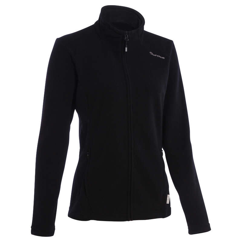WOMEN MOUNT HIKING FLEECES - Forclaz 200 Women's Fleece - Black QUECHUA