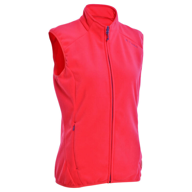 Vestă polar Drumeție la munte MH100 Negru Damă