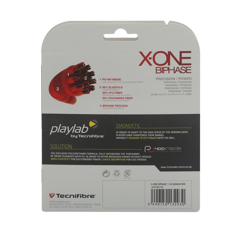 Corda squash X-ONE BIPHASE 1,18 rossa