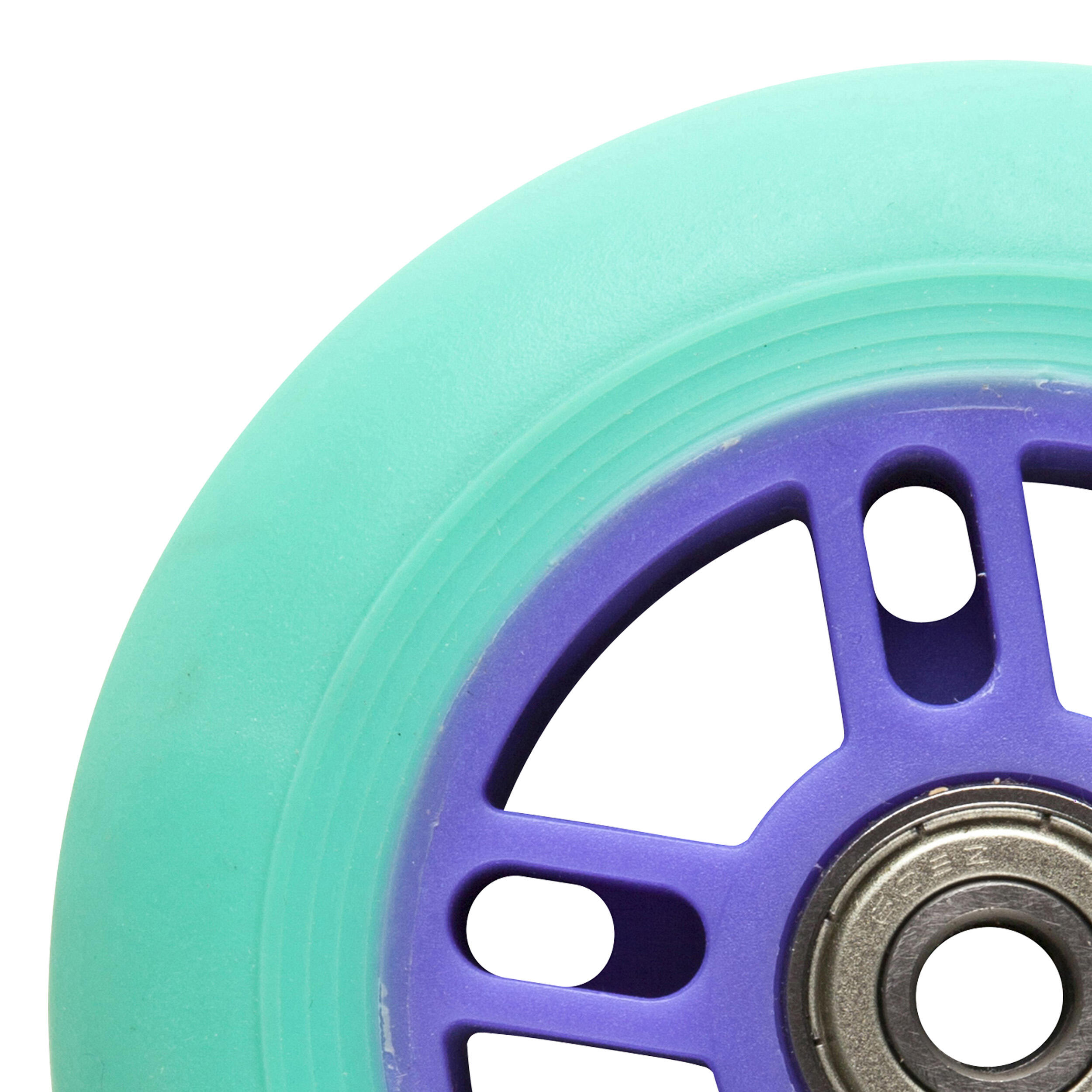 1 x 100 mm Scooter Wheel with Bearings - Green 2/5