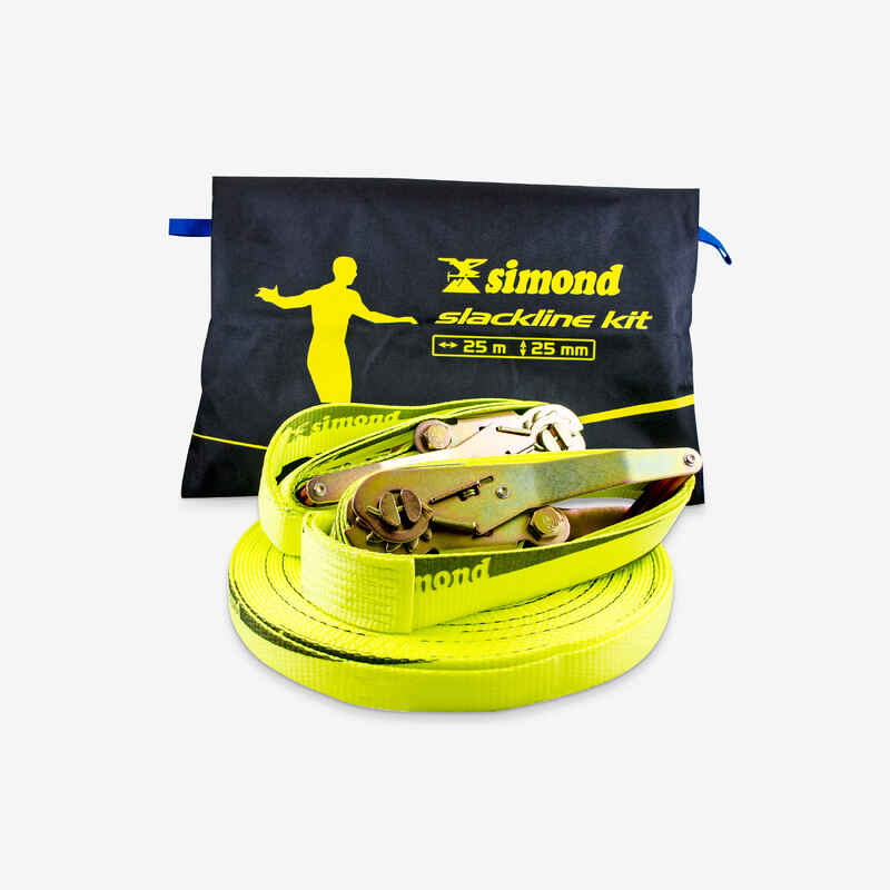 SLACKLINE 25 mm x 25 METRES YELLOW