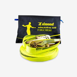 SLACKLINE 25mm x 25 MÈTRES JAUNE