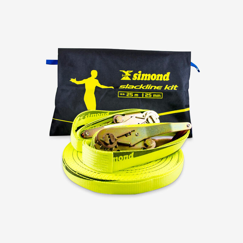 SLACKLINE 25 mm x 25 METROS AMARILLO