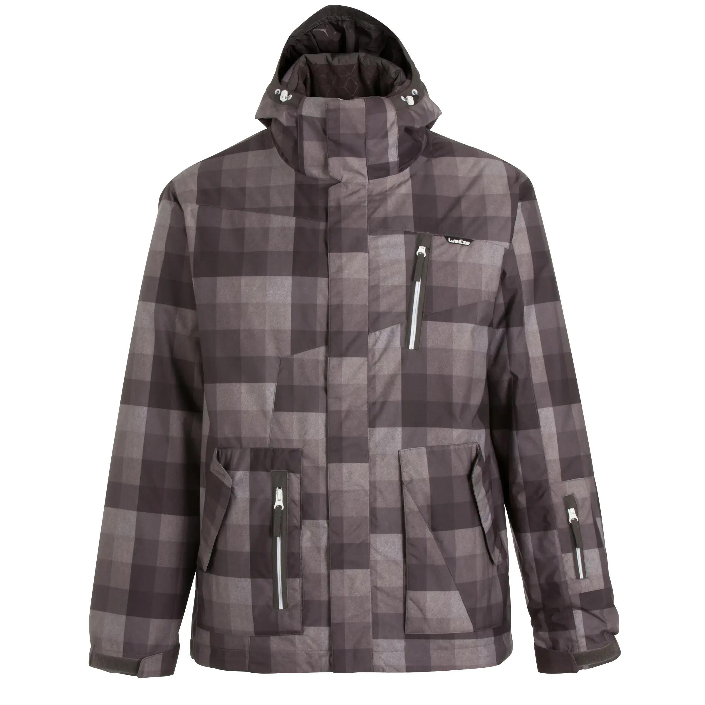 Wed'ze Evoslide Men's Ski Jacket - Grey Black Checked 1/2