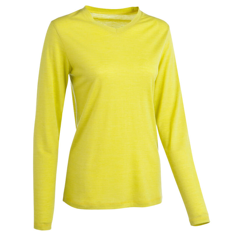 Bluză Drumeții Techwool 155 Damă Roz 