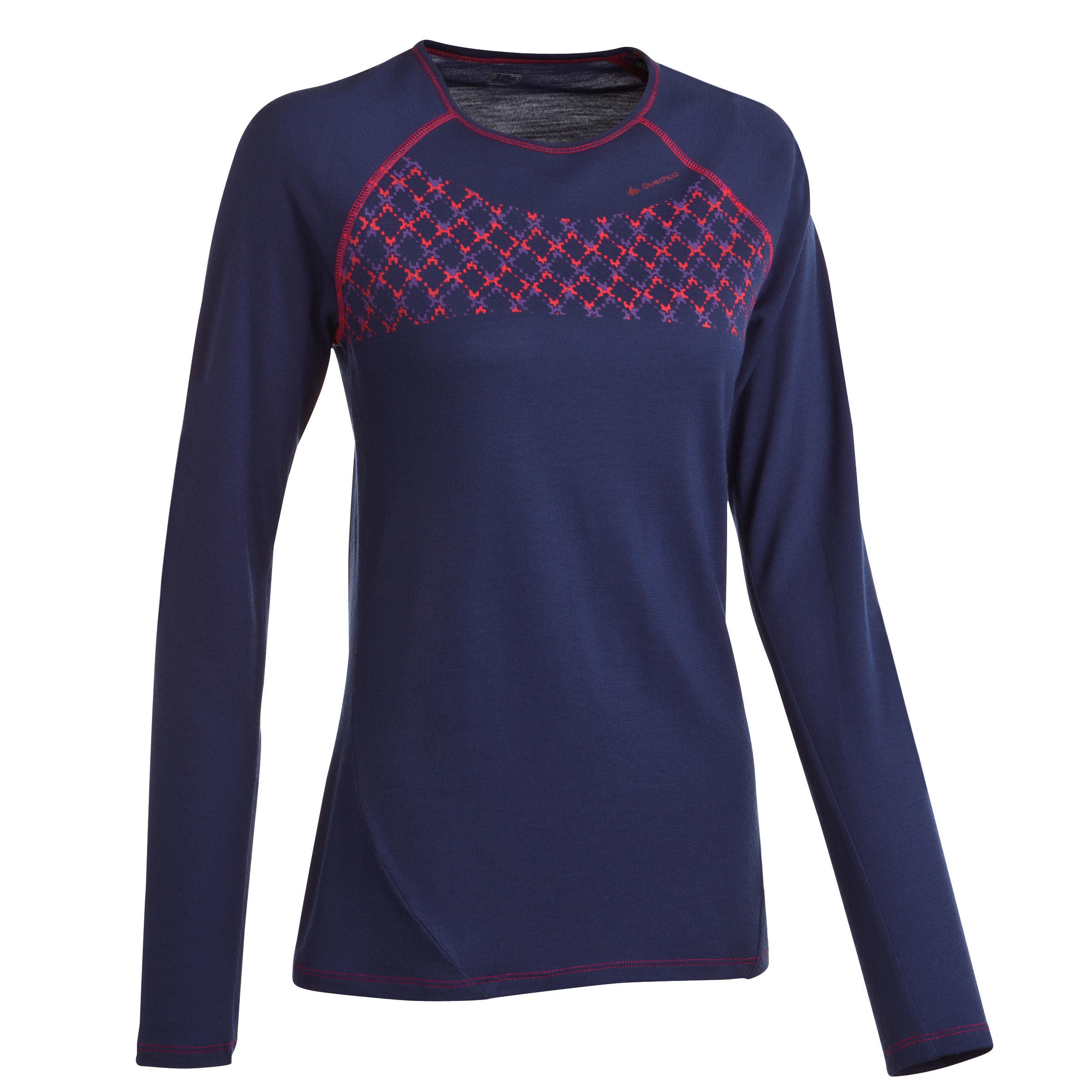 FORCLAZ Techwool 190 Women's Long-Sleeved Hiking T-shirt - Blue