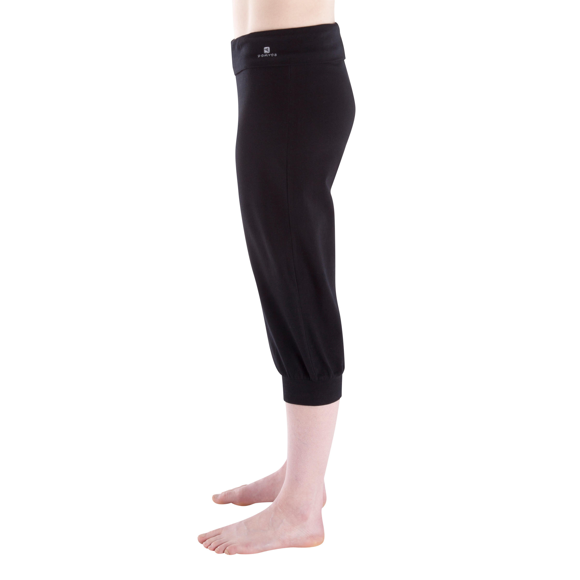 Women's Gentle Gymnastics Yoga & Pilates Organic-cotton Cropped Bottoms - Black 5/5