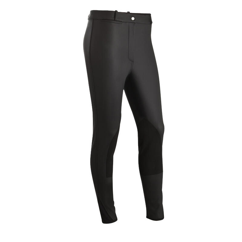 Pantalon chaud imperméable équitation enfant KIPWARM noir