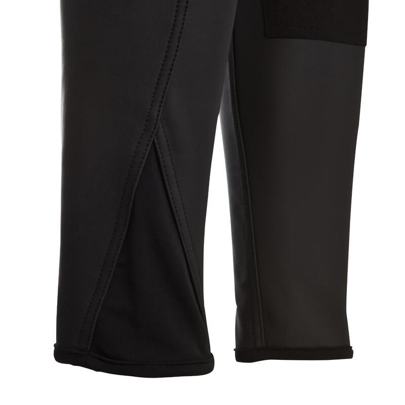 Pantalon chaud imperméable équitation enfant KIPWARM noir