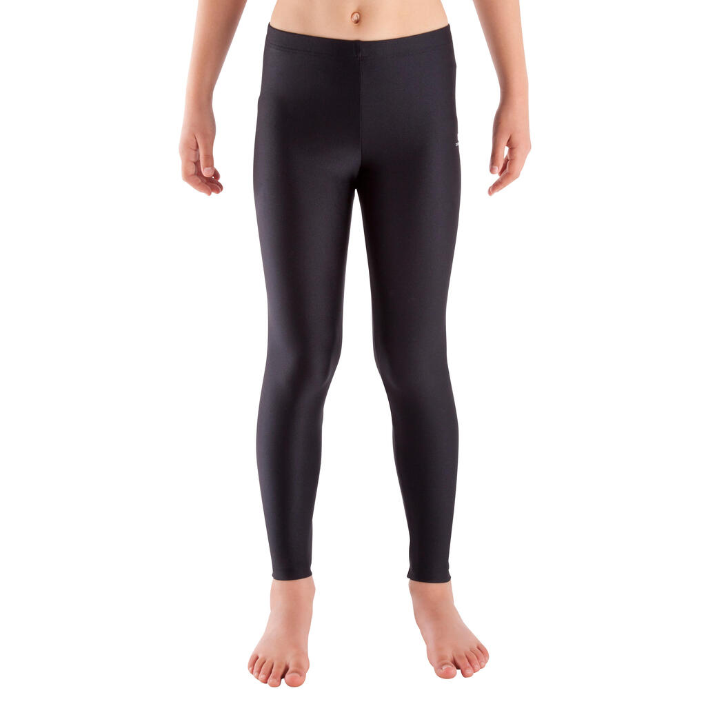 100 girls' gymnastics leggings (wag and rg) - black