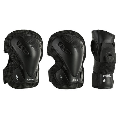 Fit 3 Adult Inline Skating Skateboarding & Scootering Protections 3-Pack - Black