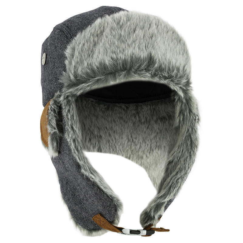 หมวกสกีขนสัตว์สไตล์รัสเซียสำหรับผู้ใหญ่รุ่น CRUISING (สีเทา)