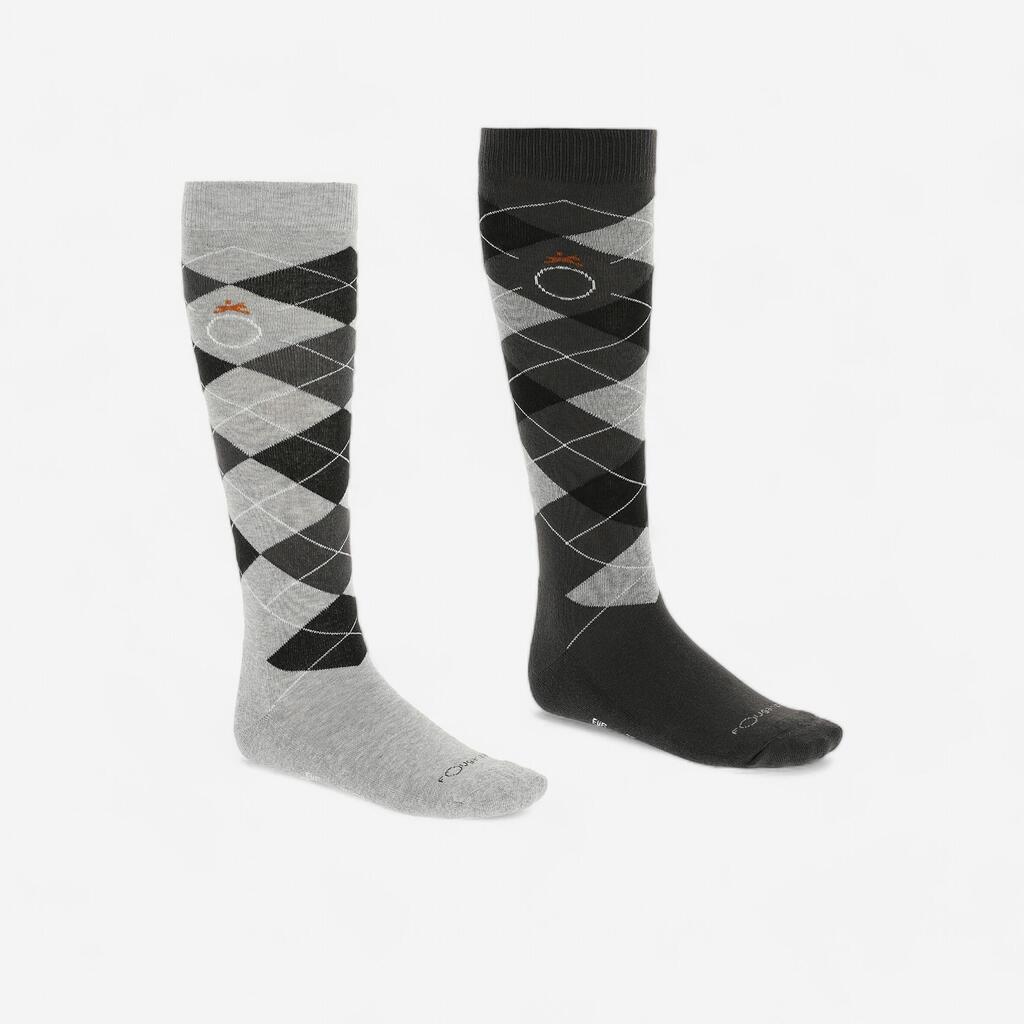 Reitsocken Erwachsene doppelpack marineblau/bordeaux