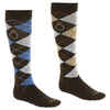 Adult Argyle Horse Riding Socks 2 Pairs - Indigo Blue/Brown