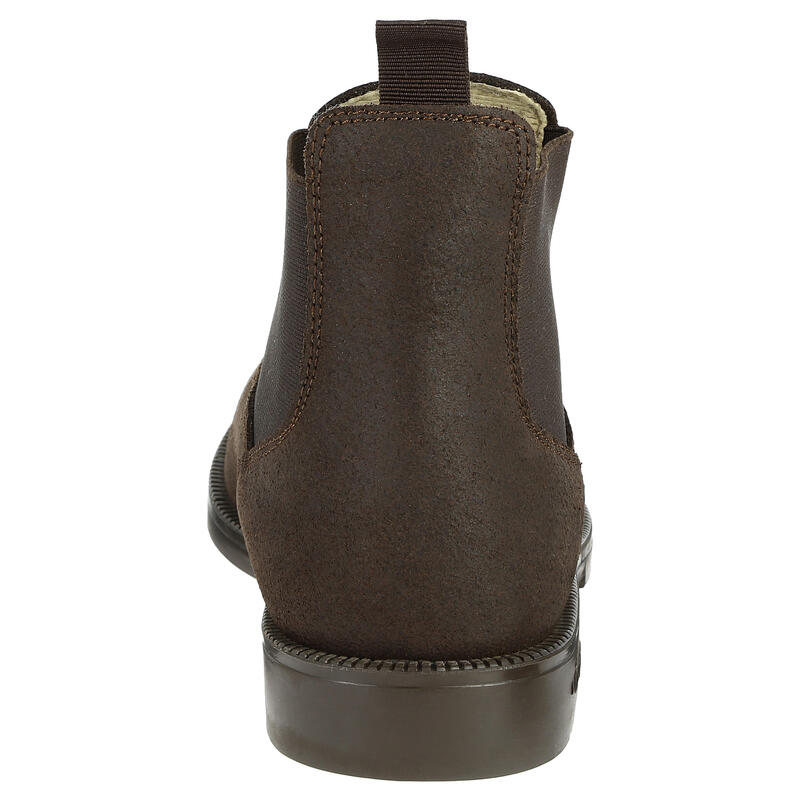 Botines de equitación Fouganza CLASSIC adulto marrón piel, tallas 45-48