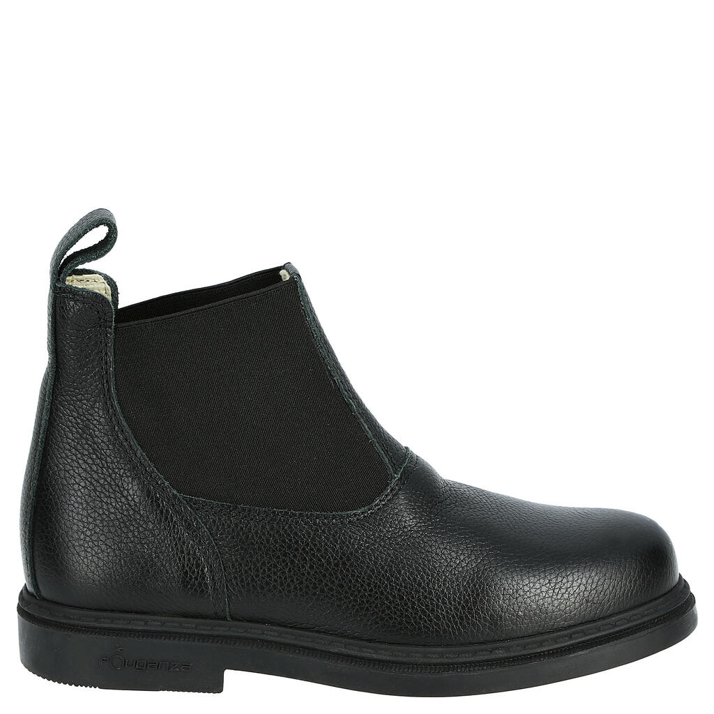 Kids' Classic Horse Riding Leather Jodhpur Boots - Black