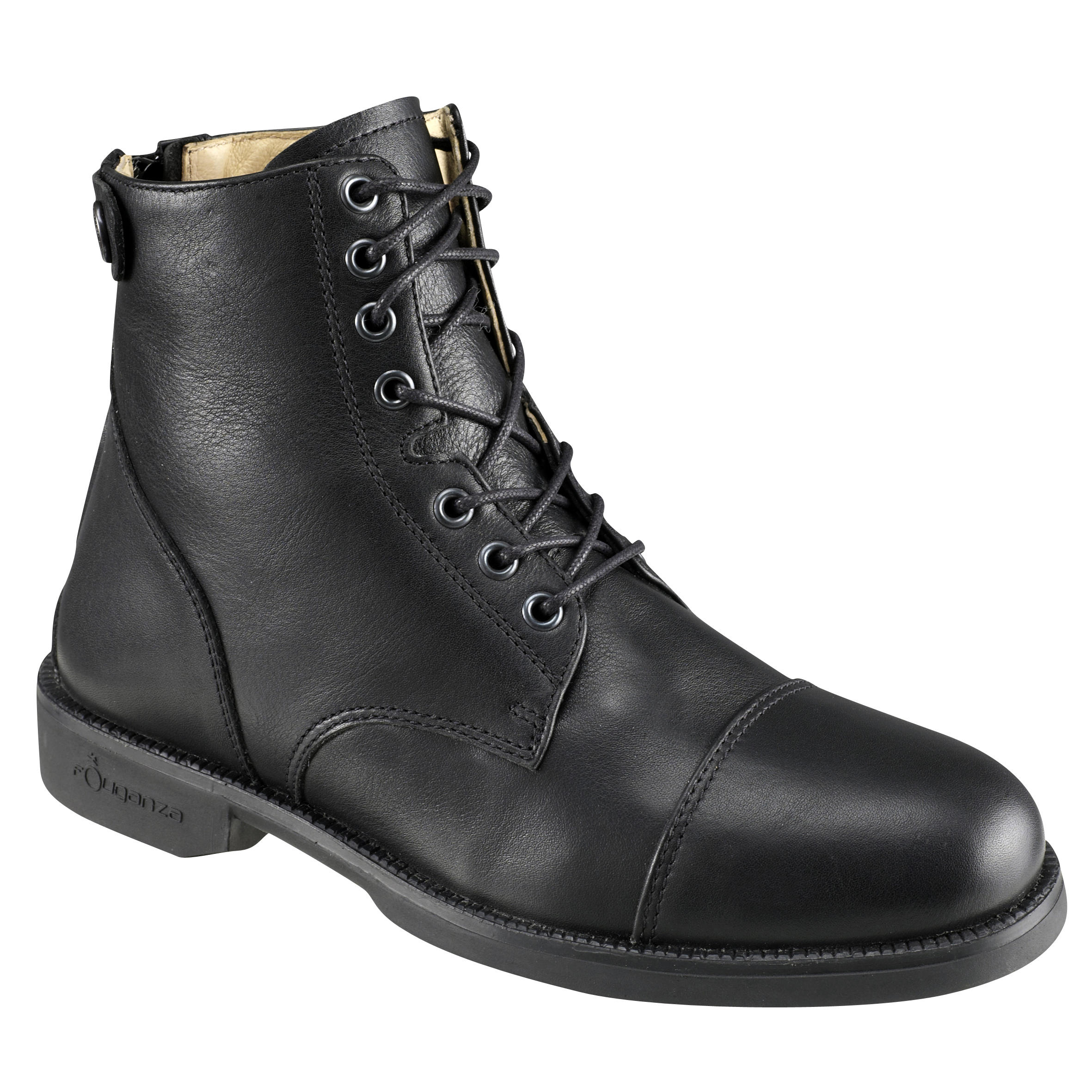 FOUGANZA Botins equitació adult PADDOCK CORDONS negre 