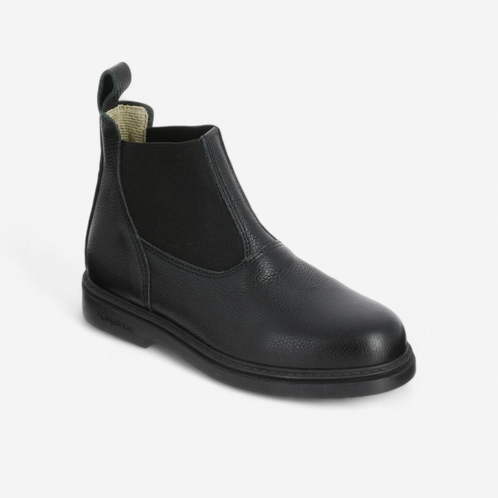 Boots équitation cuir Enfant - Classic noires