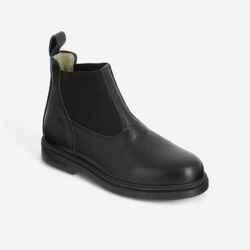 Kids' Classic Horse Riding Leather Jodhpur Boots - Black