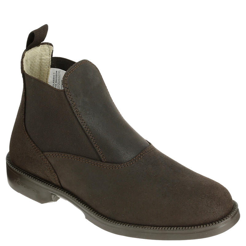 Botines de equitación Fouganza CLASSIC adulto marrón piel, tallas 45-48