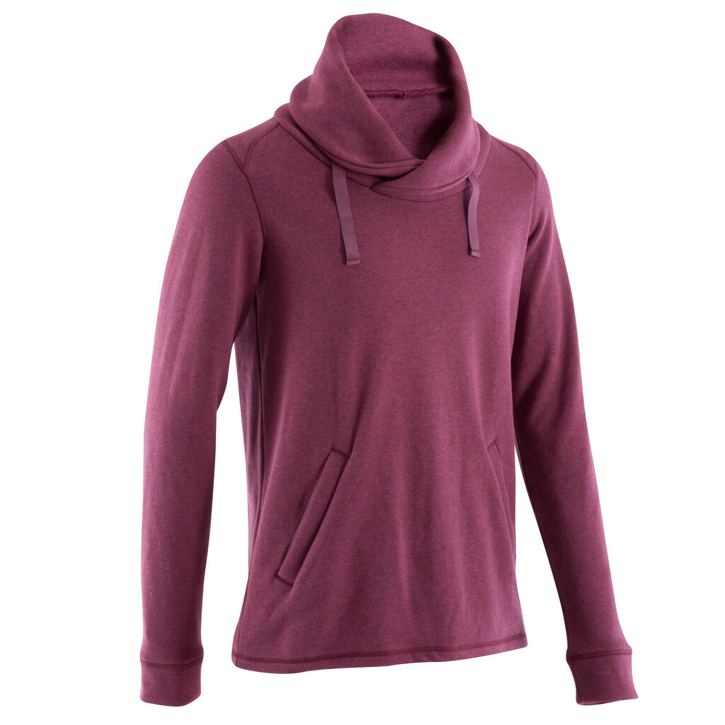 Sweatshirt für Gymnastik und Yoga Herren, bordeaux