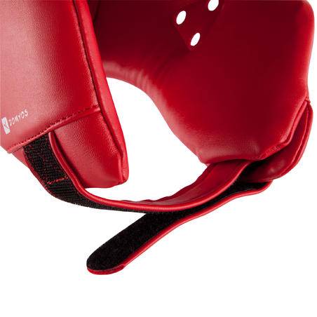 Atviras galvos šalmas bokso varžyboms ir treniruotėms – raudonas