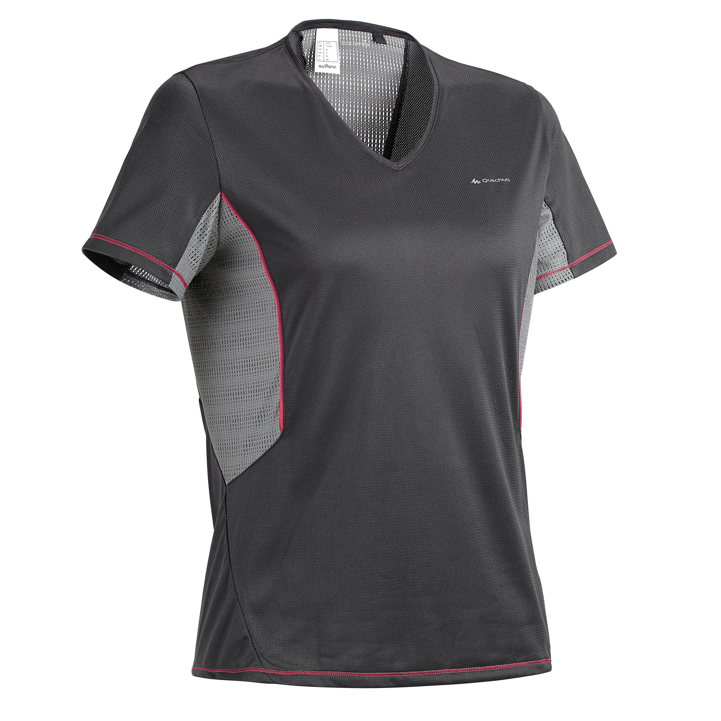 Women's Forclaz 100 short-sleeved Hiking T-shirt Dark Grey 1/11