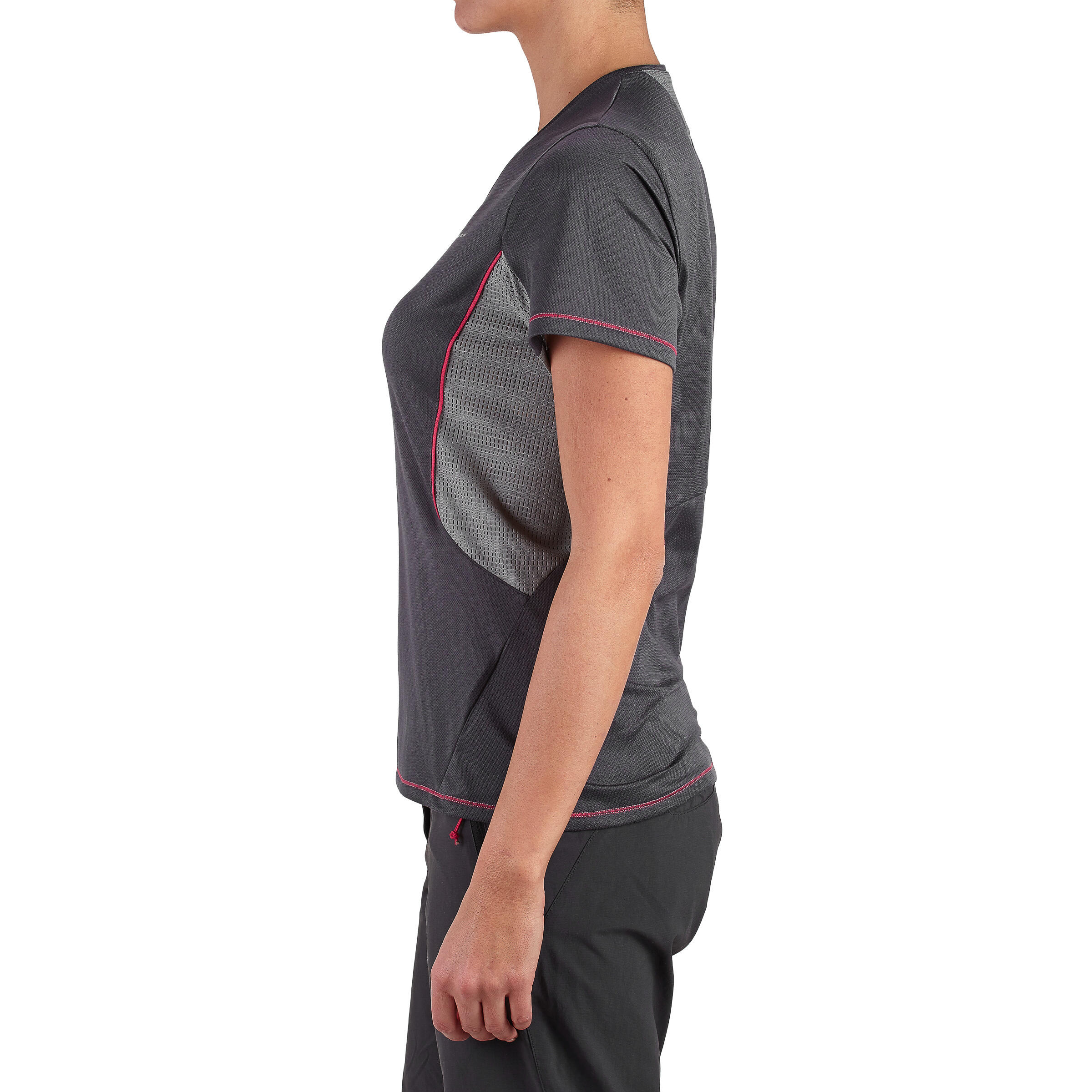 Women's Forclaz 100 short-sleeved Hiking T-shirt Dark Grey 5/11