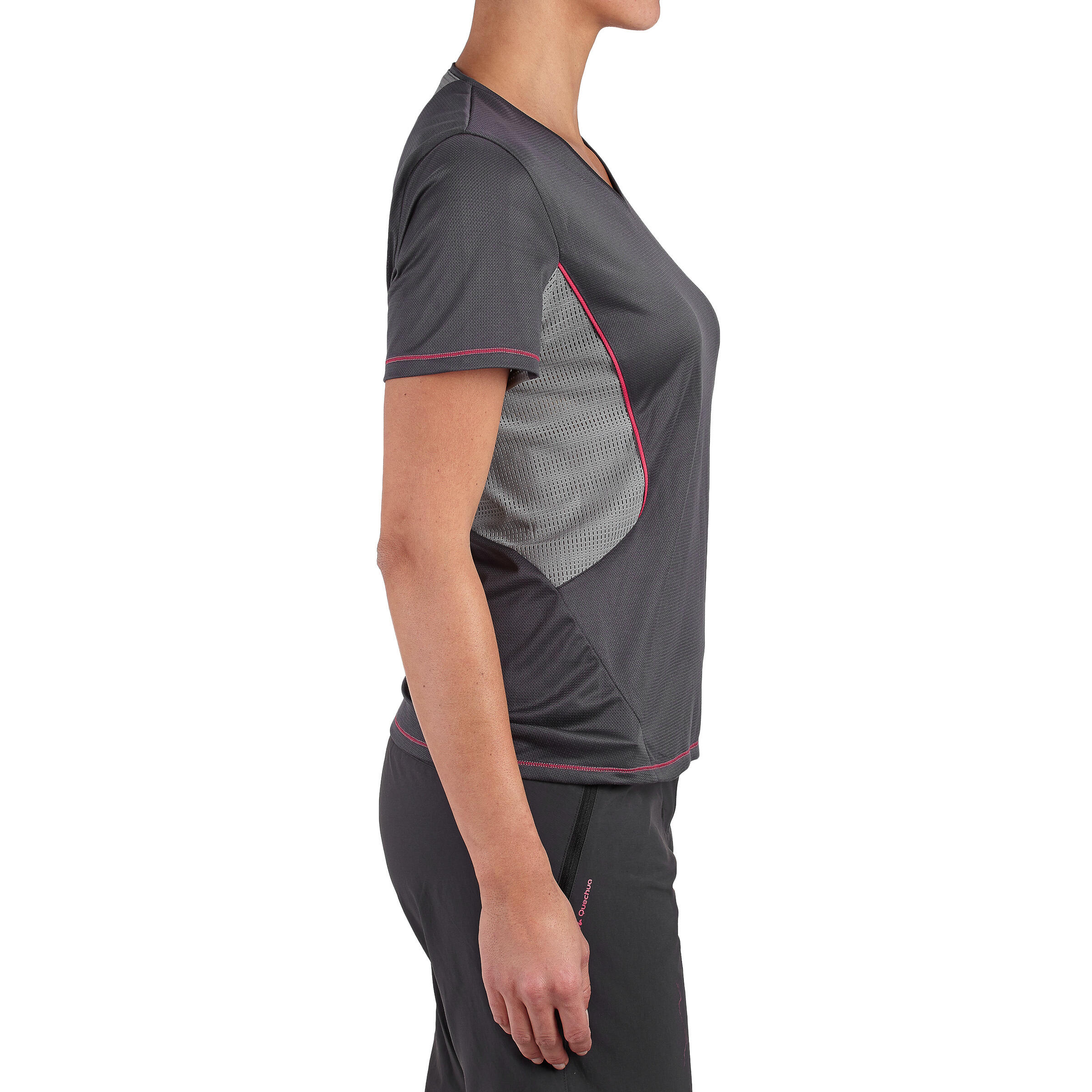 Women's Forclaz 100 short-sleeved Hiking T-shirt Dark Grey 3/11