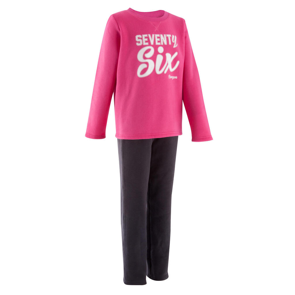 Warm'y girls' gym tracksuit - fuchsia