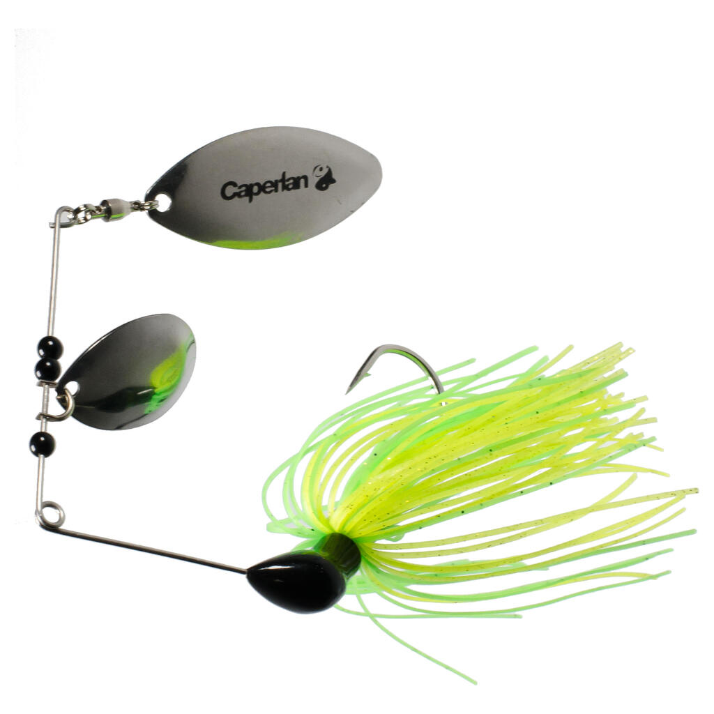 Spinnerbait pesca con señuelos Buckhan 3/8oz amarillo / verde