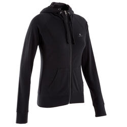 Veste capuche zippée Gym & Pilates femme noir