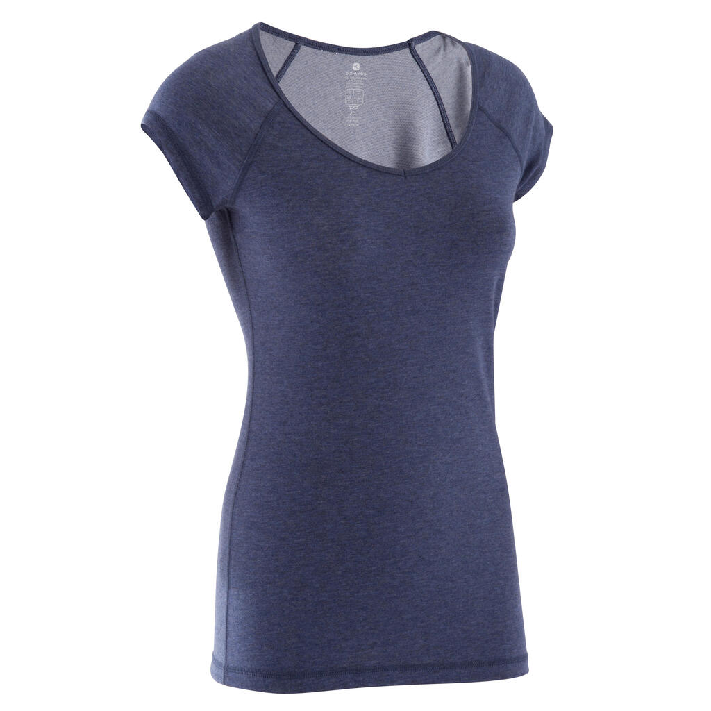 Playera Air + body-training para mujer - Azul jaspeado oscuro 